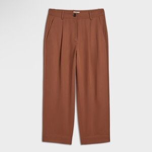 The Reset Eco Slouchy Trouser Pleat Front Tencel Lyocell Pant Cedar Brown Medium